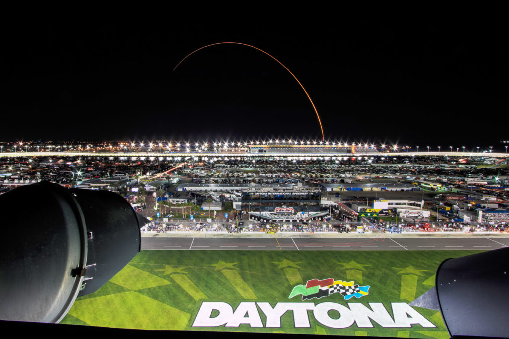 rocket launch over daytona international speedway